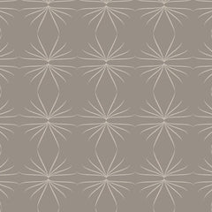 Gros plan de l'impression : les branches fines d'une étoile, à peine plus claires que le taupe.