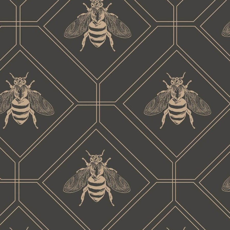 Abeilles sur Hexagones Bruns, le motif seul