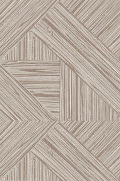 Motif de panneaux de bois assemblés en diagonale, veinage blanc sur fond taupe grisé, vu à plat