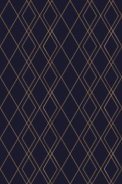Le décor à plat : réseau de losanges dorés à double contour sur un fond prune presque noir.