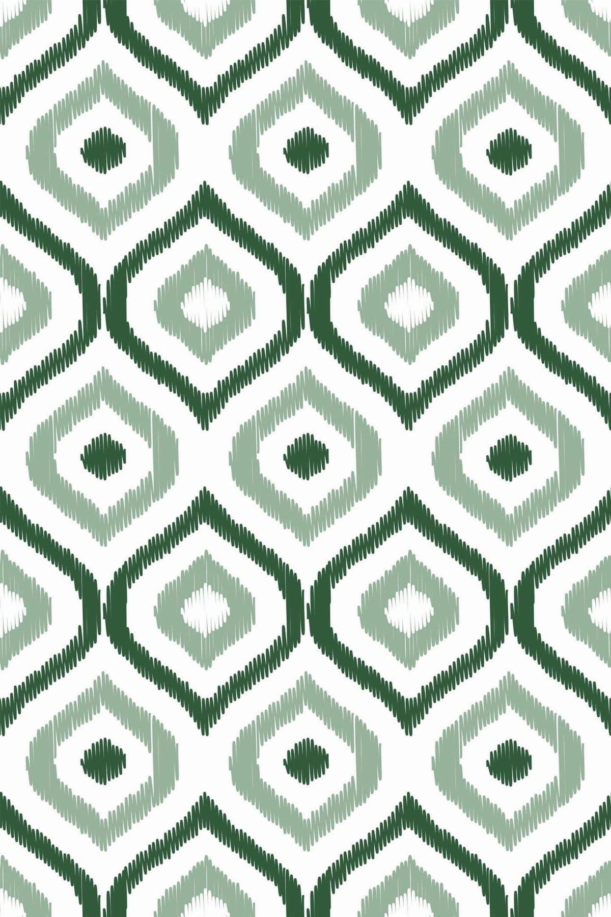 Ogives Ikat Vert Bouteille, aperçu aux dimensions saisies