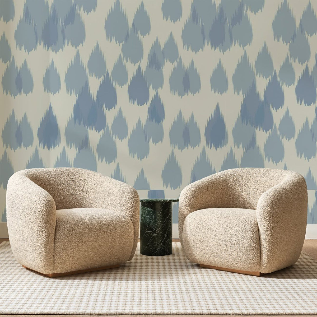 Gouttes Ikat Bleu Ardoise, en situation