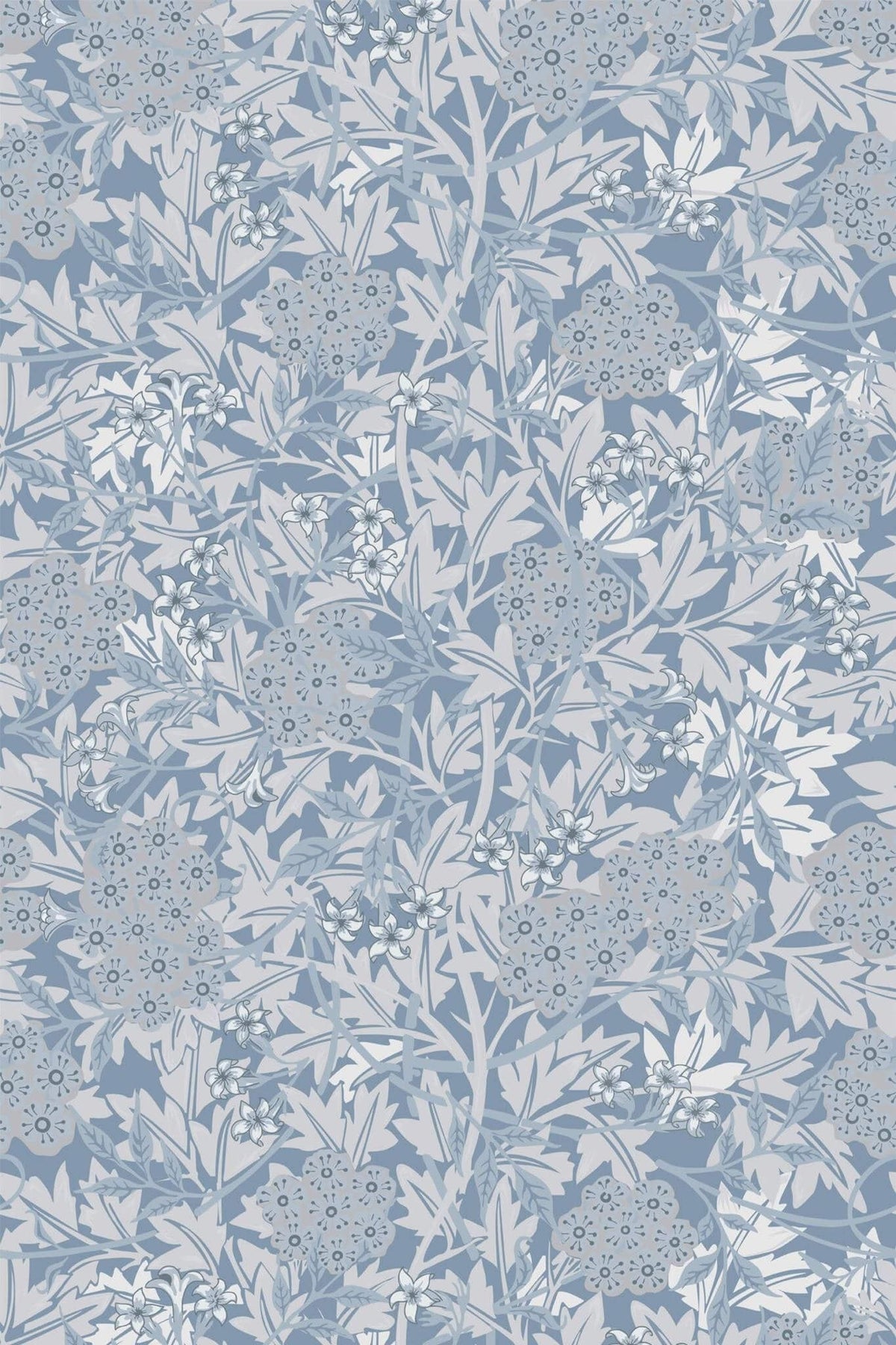 Ramure Fleurie Bleu Ardoise, le motif seul