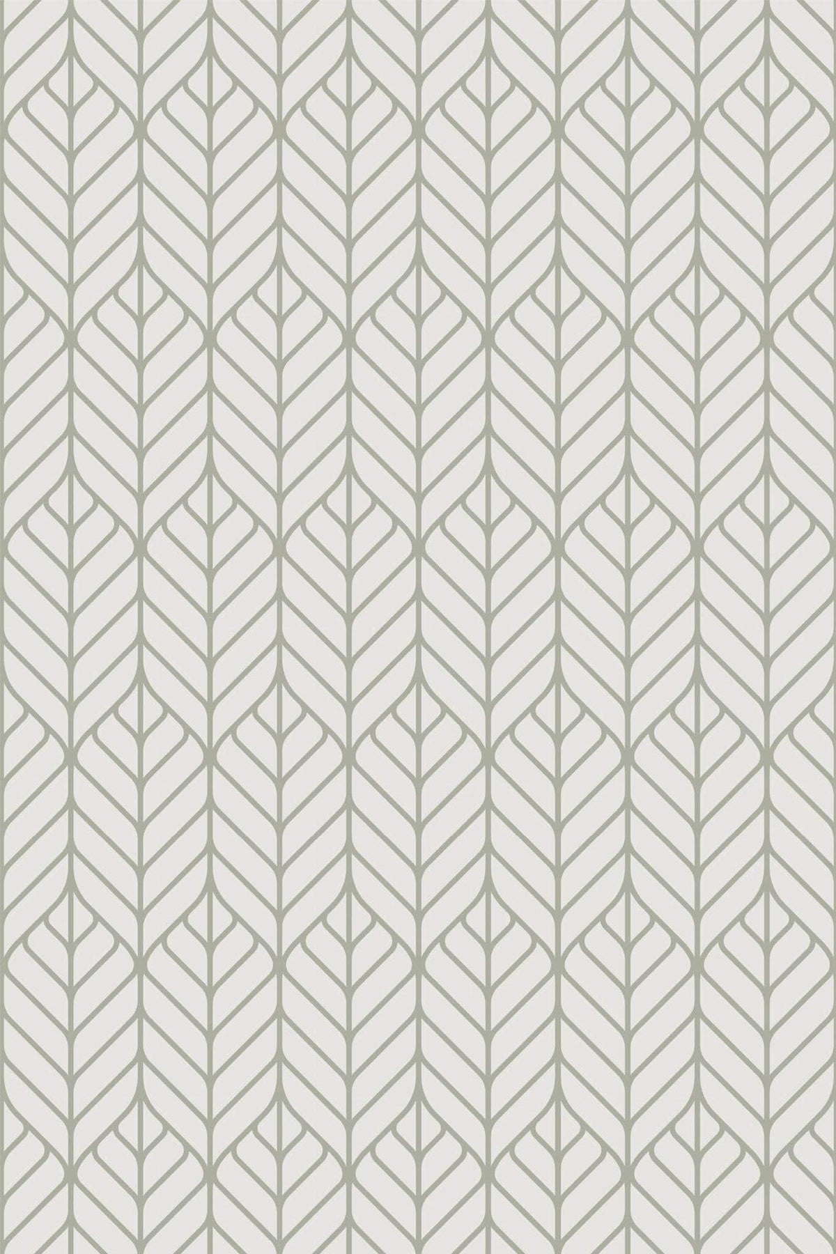 Feuilles Art Déco Taupe, le motif seul