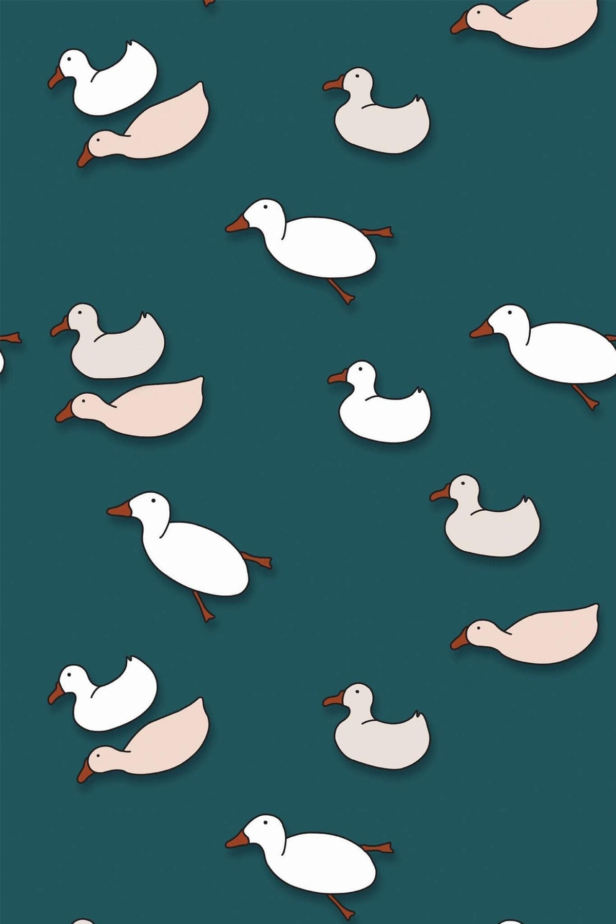 Canards Sur Bleu Canard, le motif seul