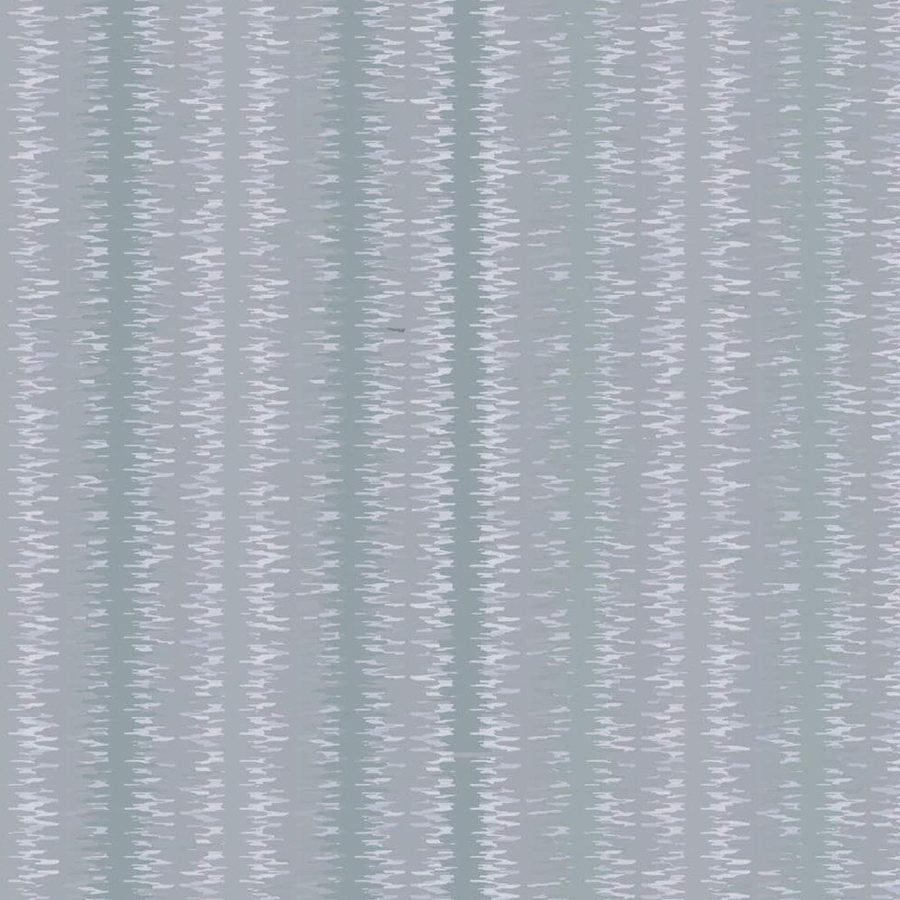 Gros plan de l'impression : la trame irrégulière d'une rayure, faite de traits courts gris et blancs.
