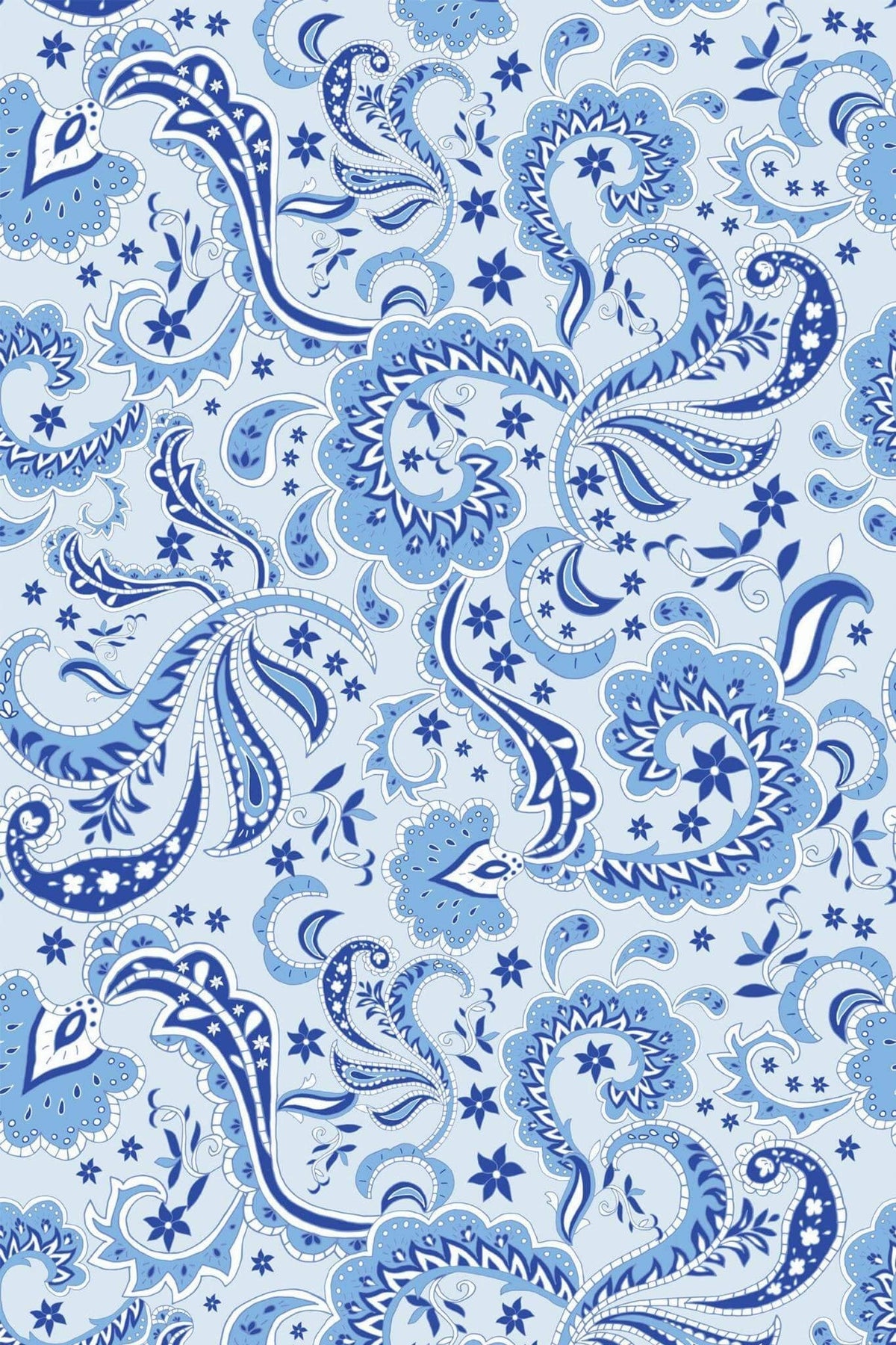 Cachemire Bandana Bleu, le motif seul