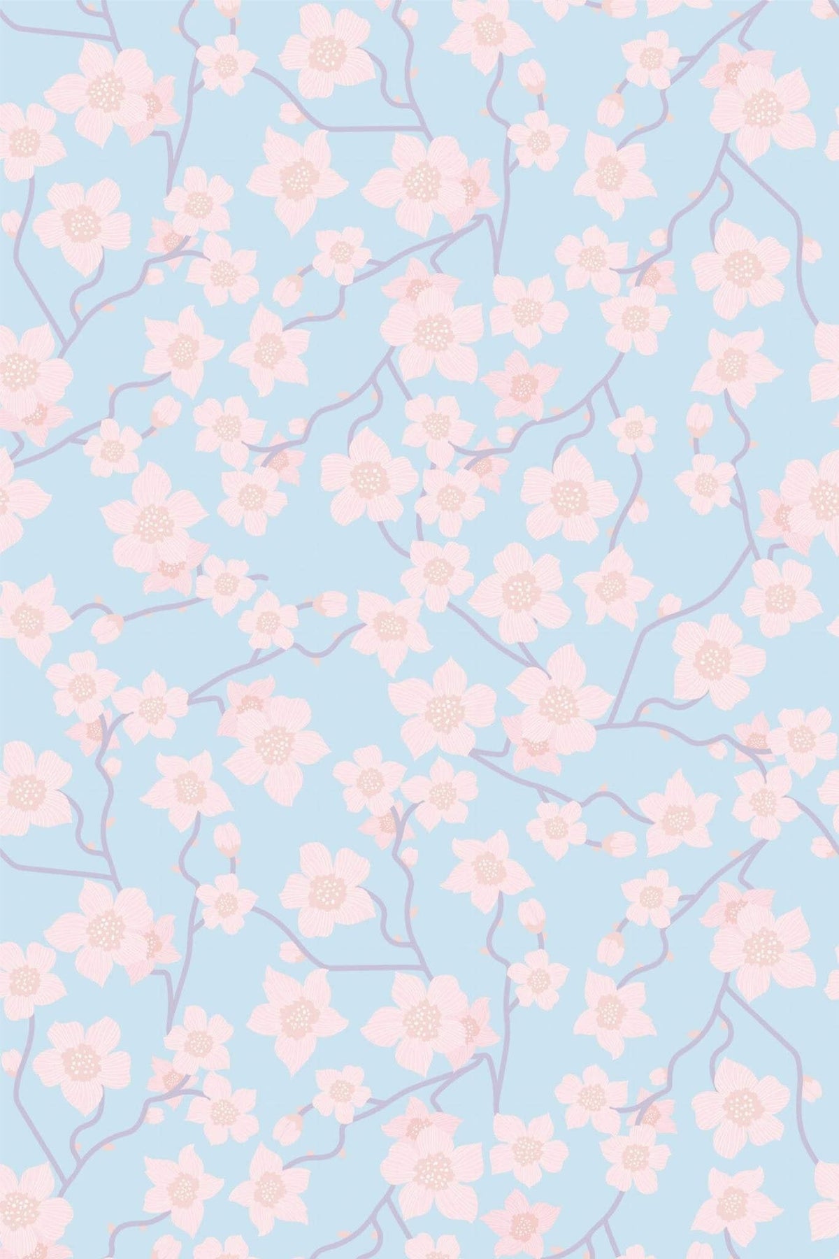 Cerisier Rose Sur Bleu Ciel, le motif seul