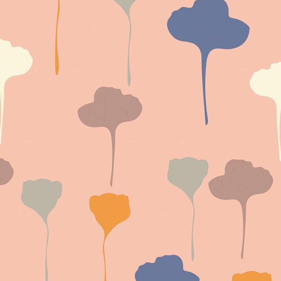 Corolles Pastel sur Rose Pêche, le motif seul