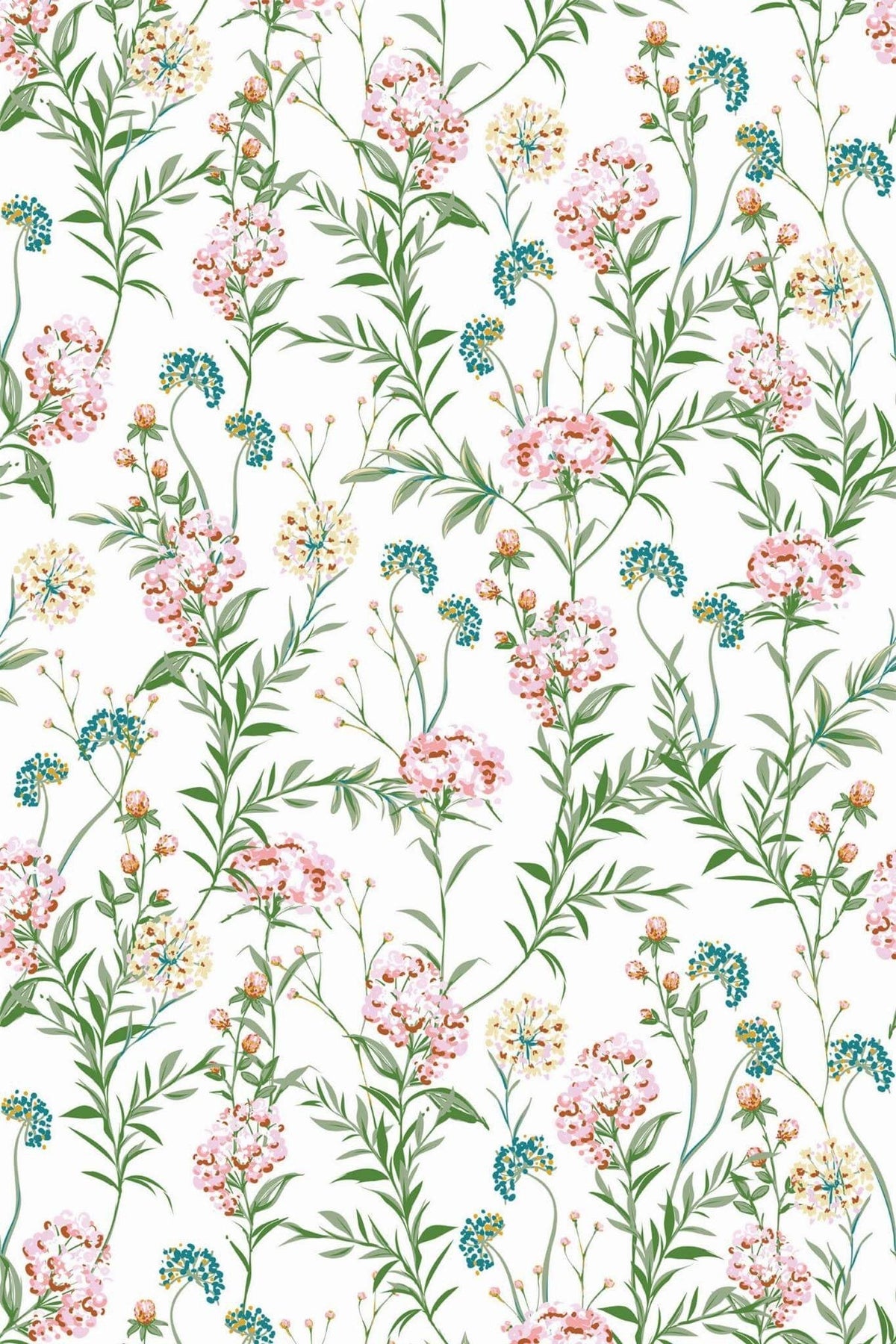 Fleurs des Champs Rose Tendre, le motif seul