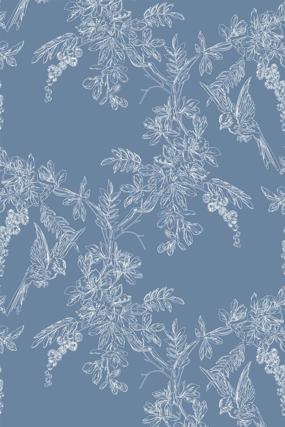Esquisse De Branches Bleu Fumé, le motif seul