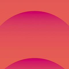 Gros plan de l'impression : le bord d'une arche, où le fuchsia se fond dans le corail par fines bandes.
