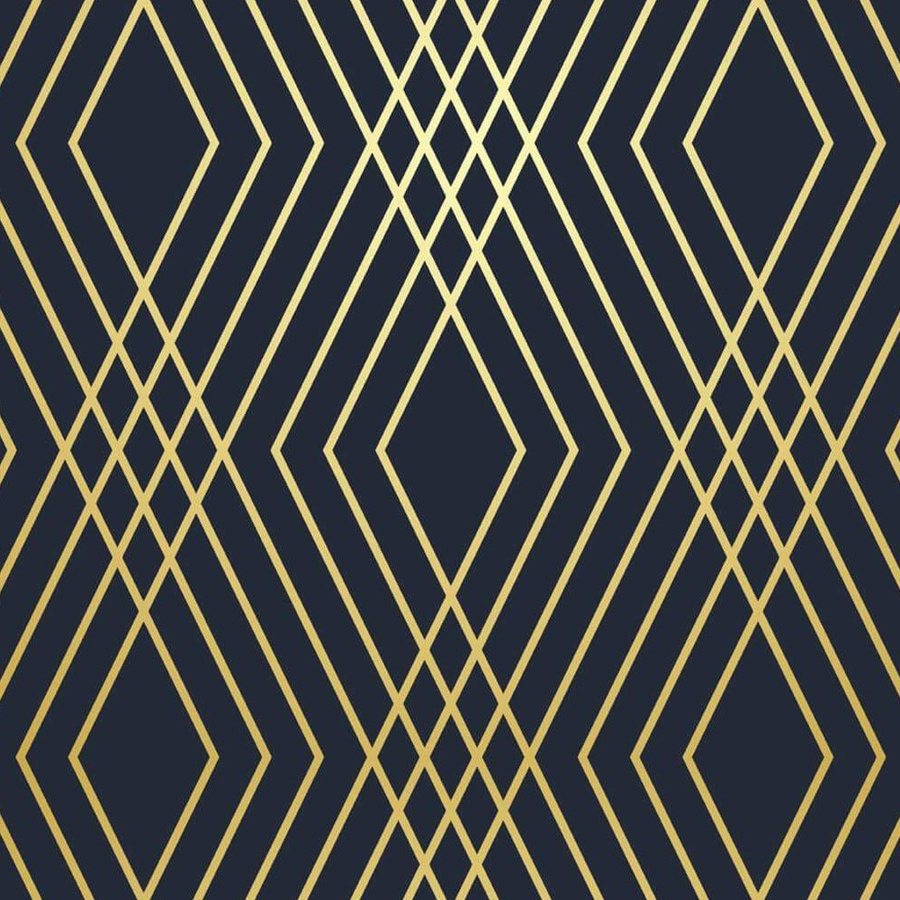 Gros plan sur l'impression : un angle de losange où le trait doré passe du jaune pâle au bronze.