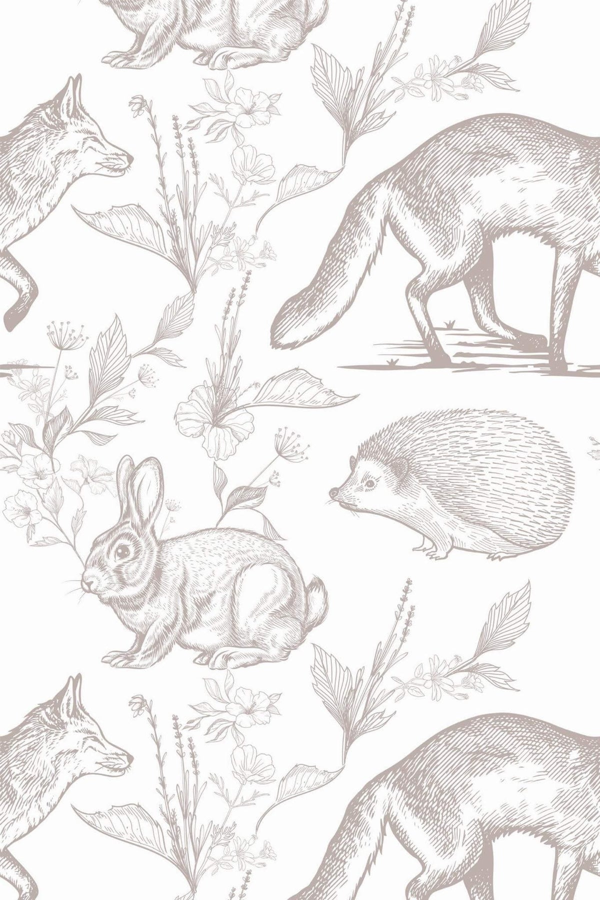 Animaux de la Forêt Taupe, aperçu aux dimensions saisies