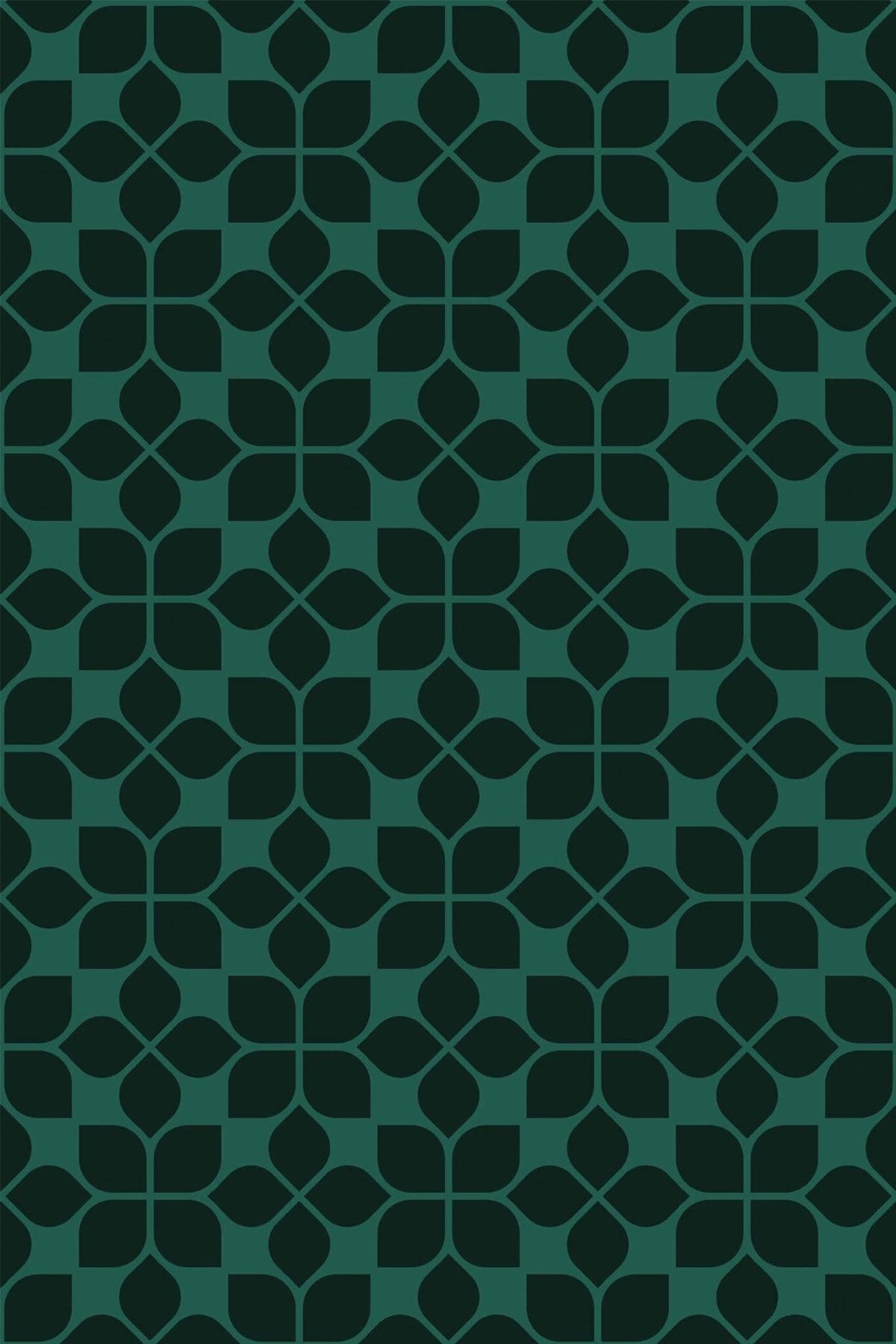 Carreaux Quatre-Feuilles Vert Émeraude, le motif seul