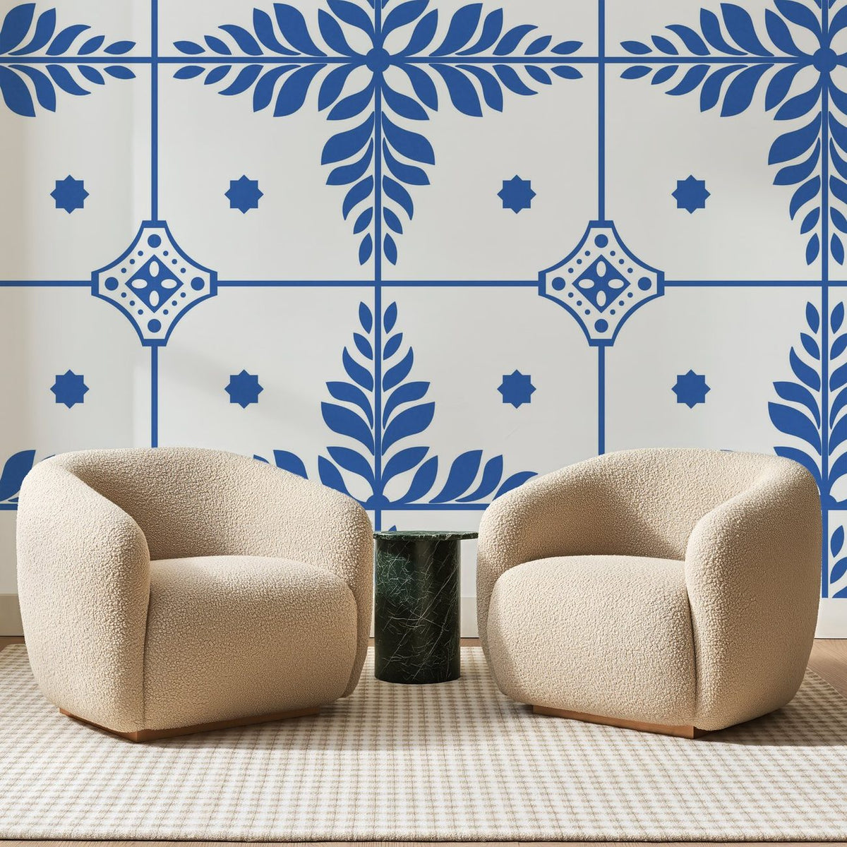 Grands Carreaux Bleu Cobalt, en situation