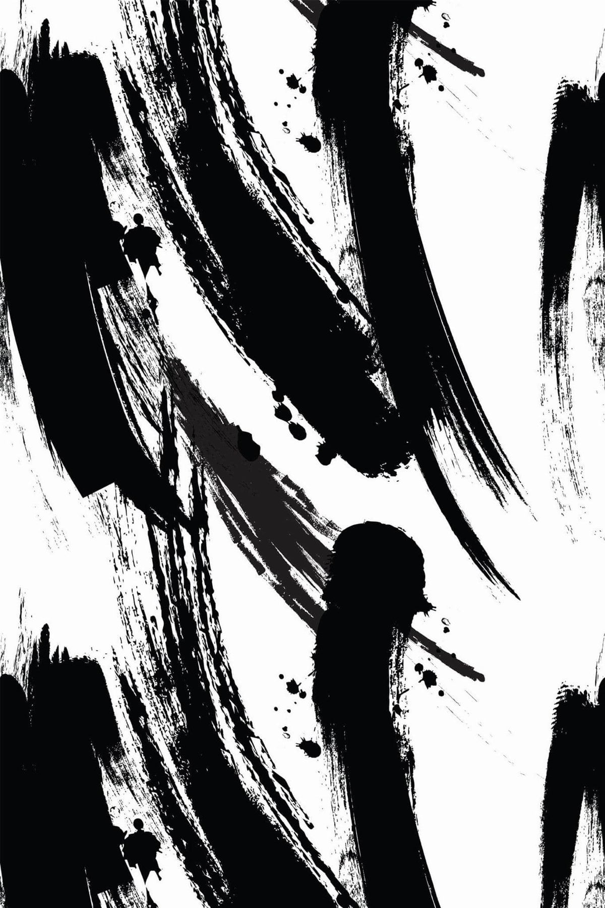 Coups de Pinceau Noirs Encre, le motif seul