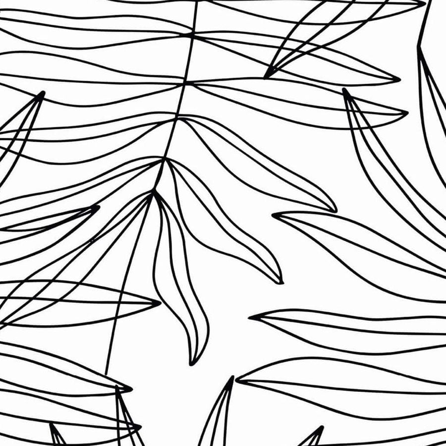 Palmes à l'Encre Noire Noirblanc, le motif seul