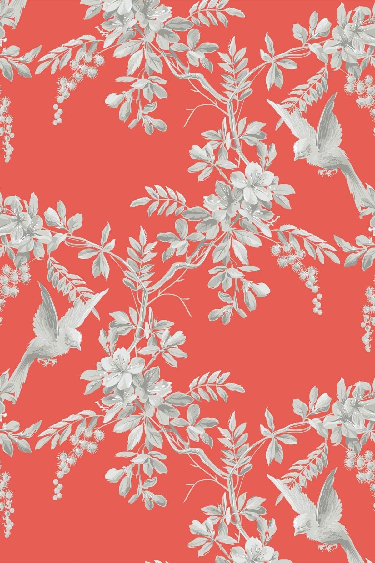 Branches et Oiseaux Corail, le motif seul