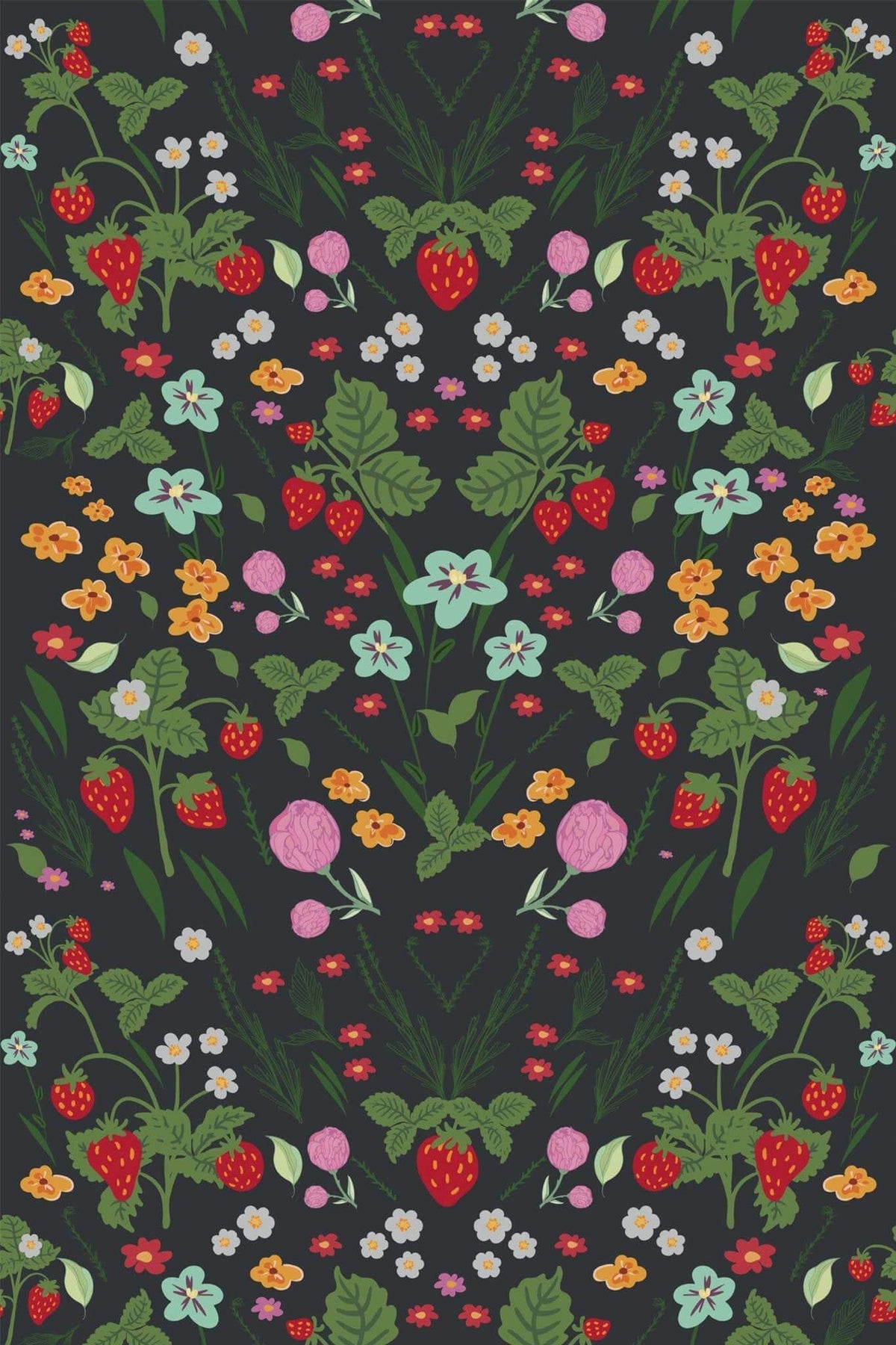Fraises Des Bois Anthracite, le motif seul
