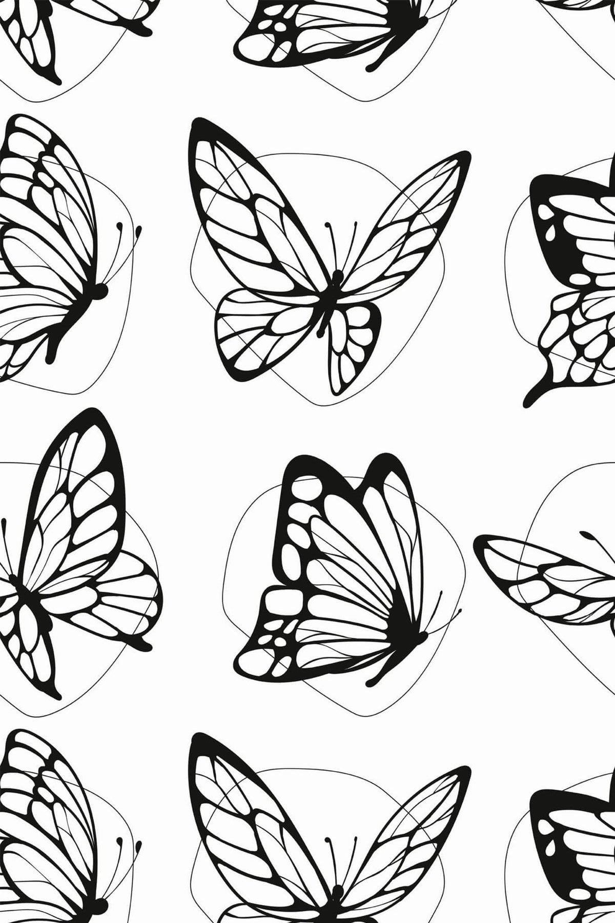 Papillons Noirs sur Blanc, le motif seul