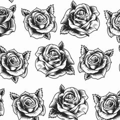 Gros plan de l'impression : les hachures noires qui creusent les pétales d'une rose.