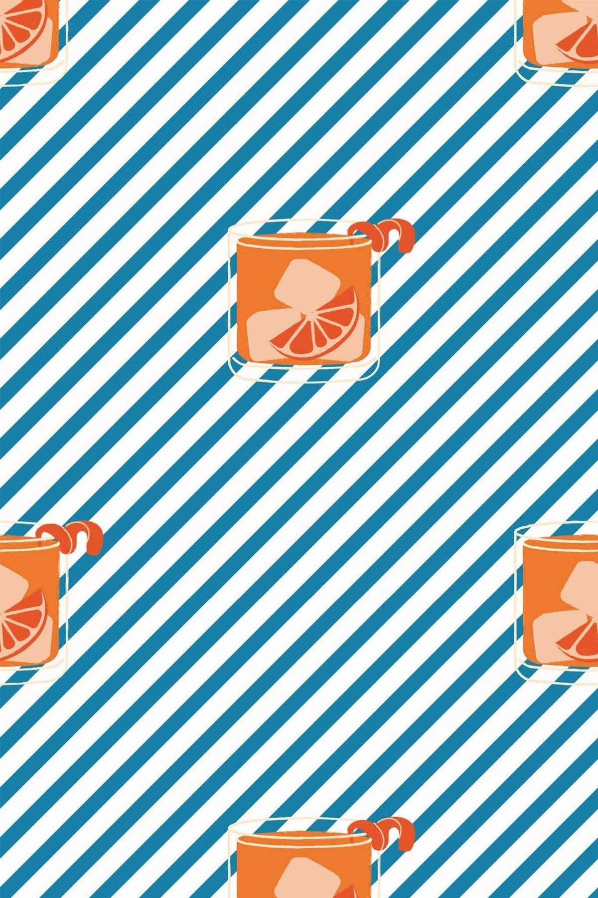 Cocktails sur Rayures Bleues, aperçu aux dimensions saisies