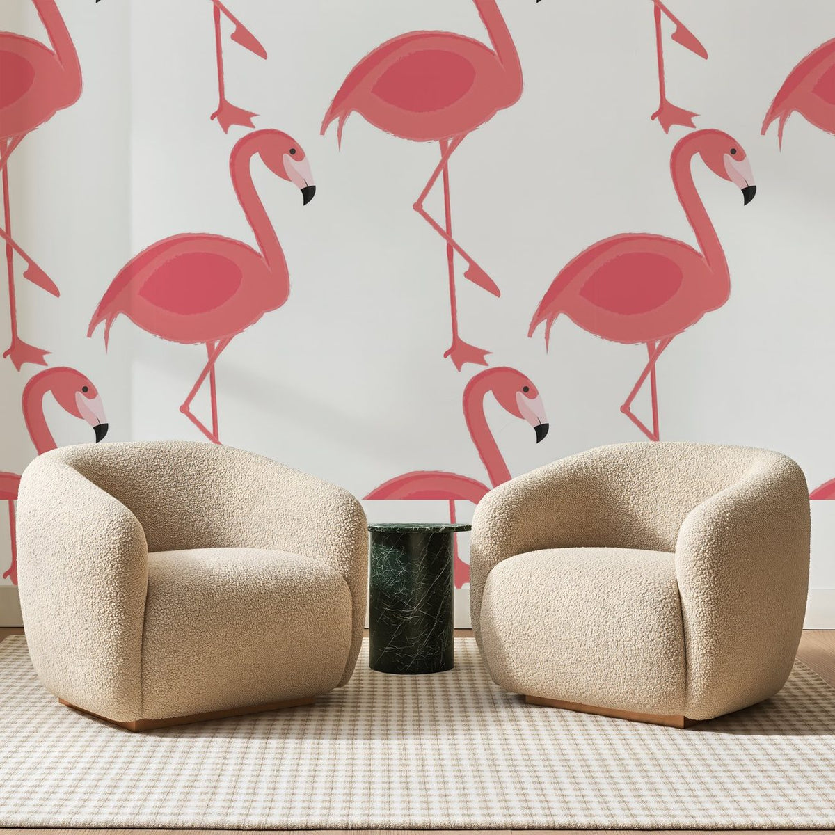 Grands Flamants Rose Corail, en situation