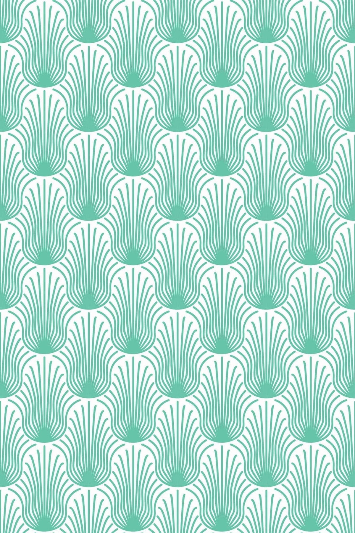 Plumes Turquoise sur Blanc, le motif seul