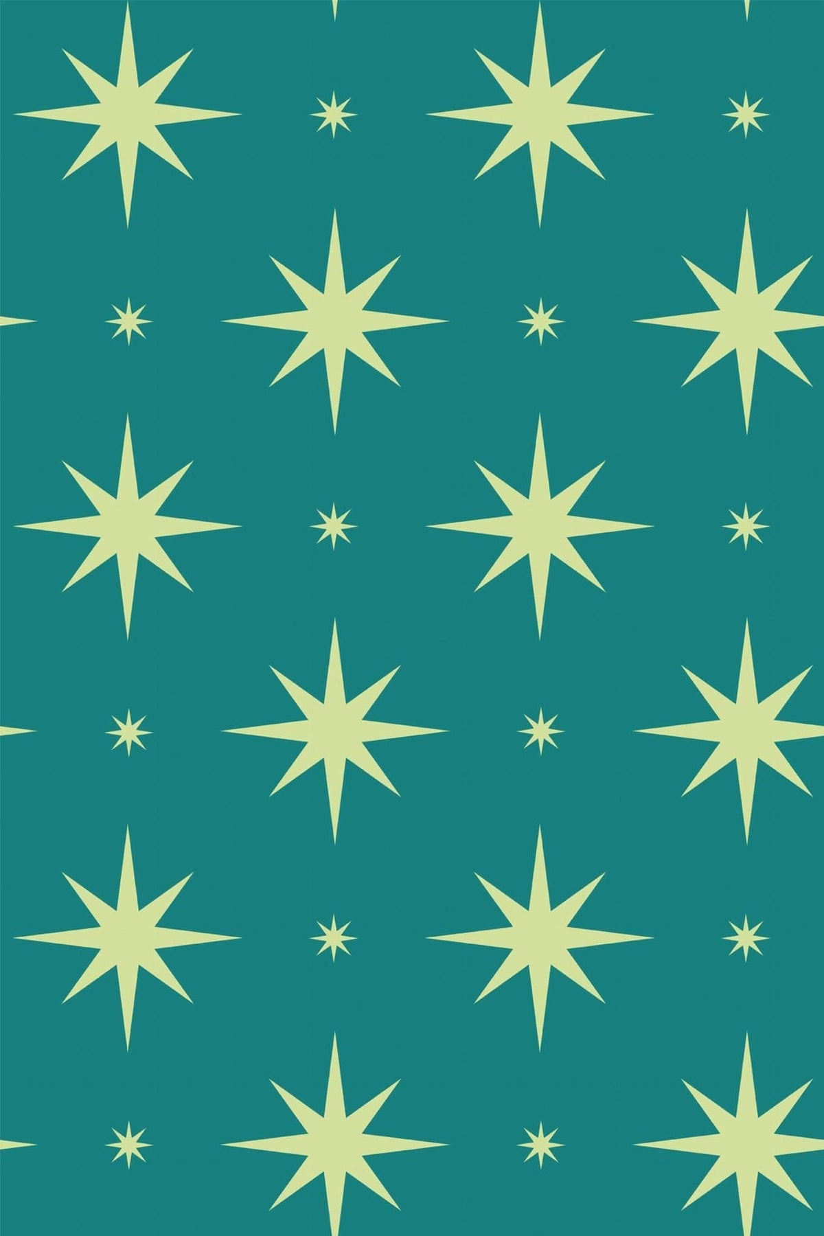 Étoiles Anis sur Turquoise, aperçu aux dimensions saisies