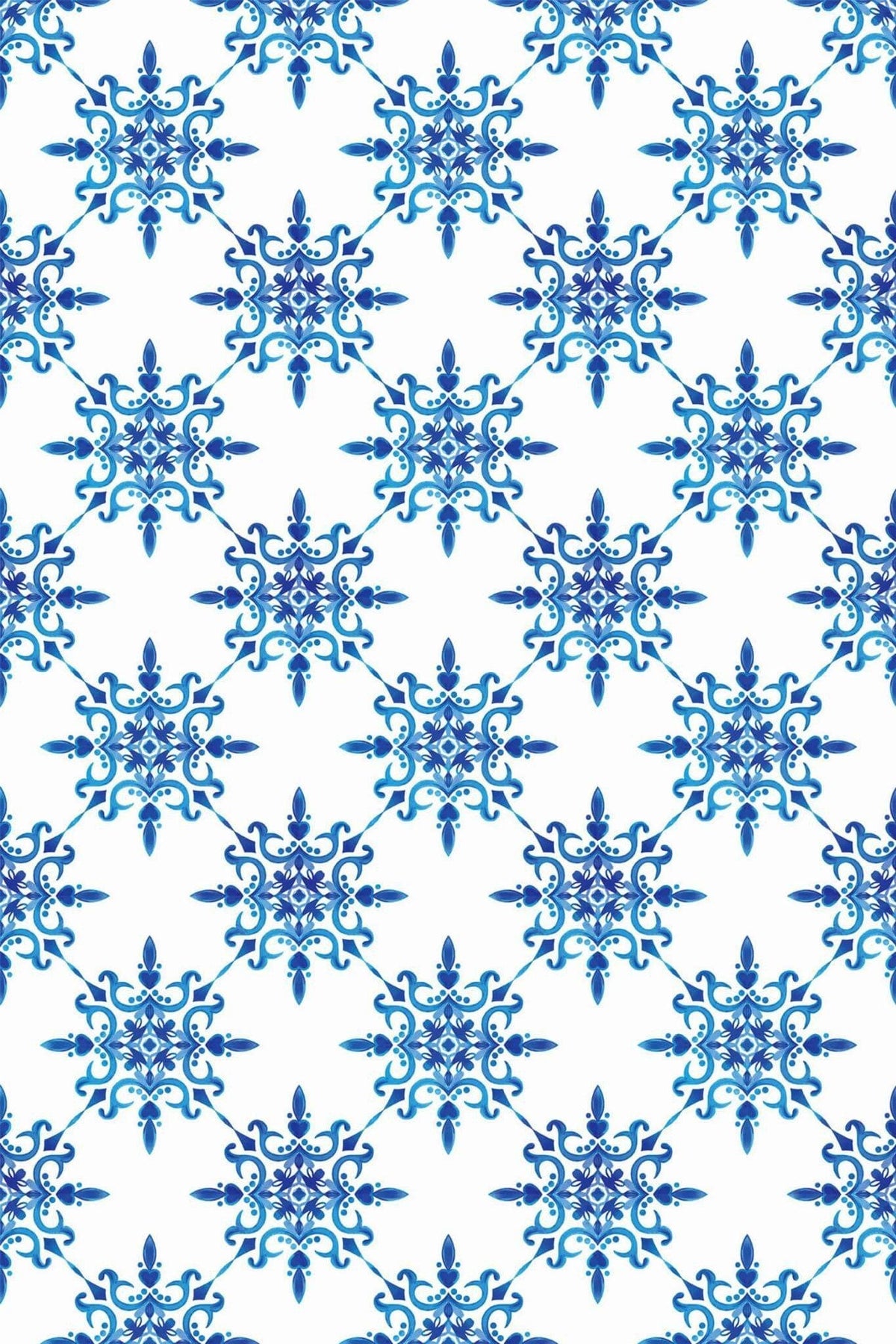 Petites Rosaces Bleu Indigo, le motif seul