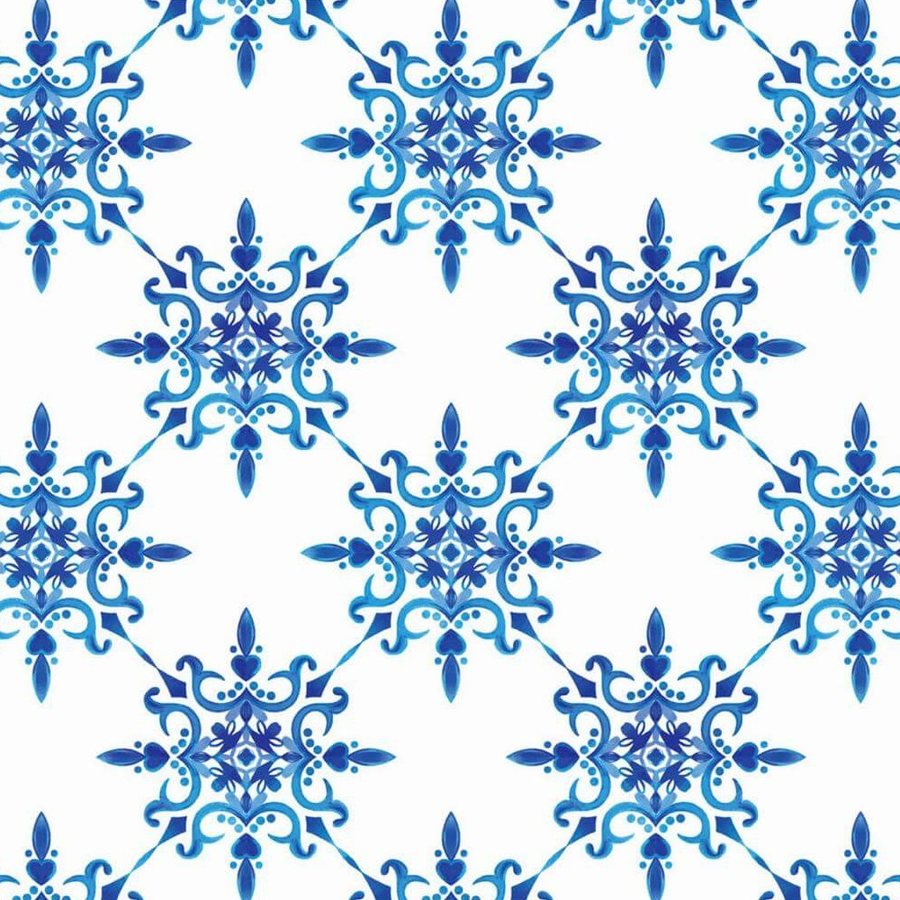 Petites Rosaces Bleu Indigo, le motif seul