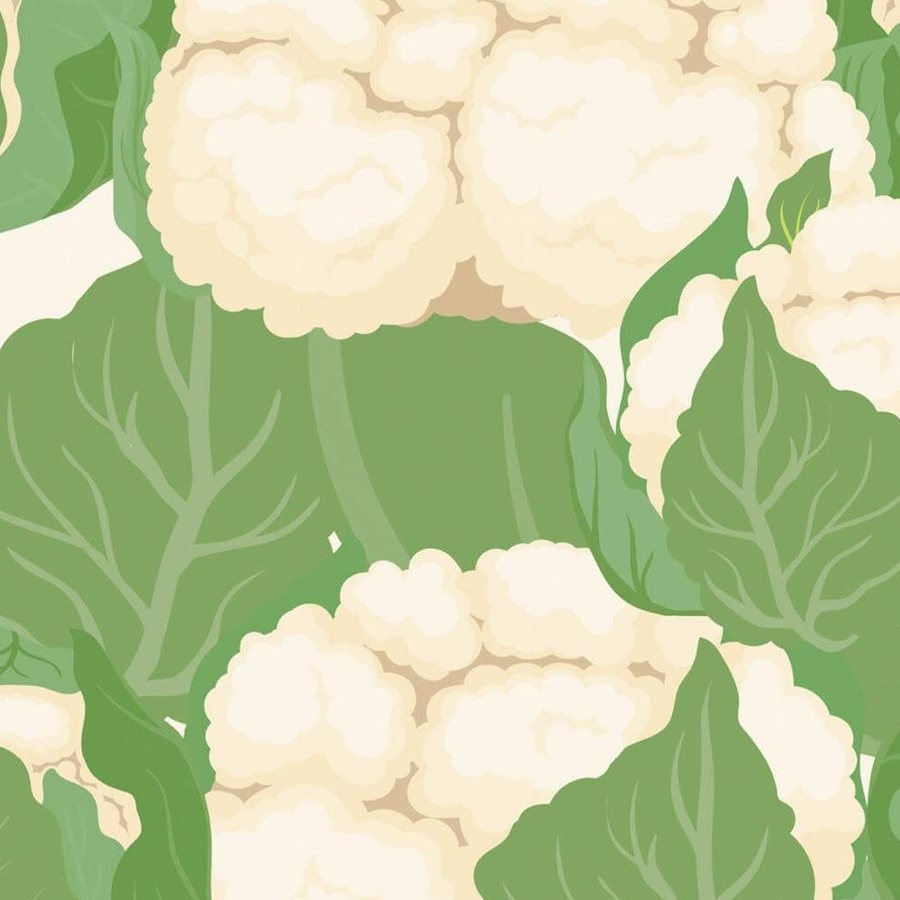 Gros plan sur l'impression : le semis de petits arrondis de la tête et les nervures des feuilles.