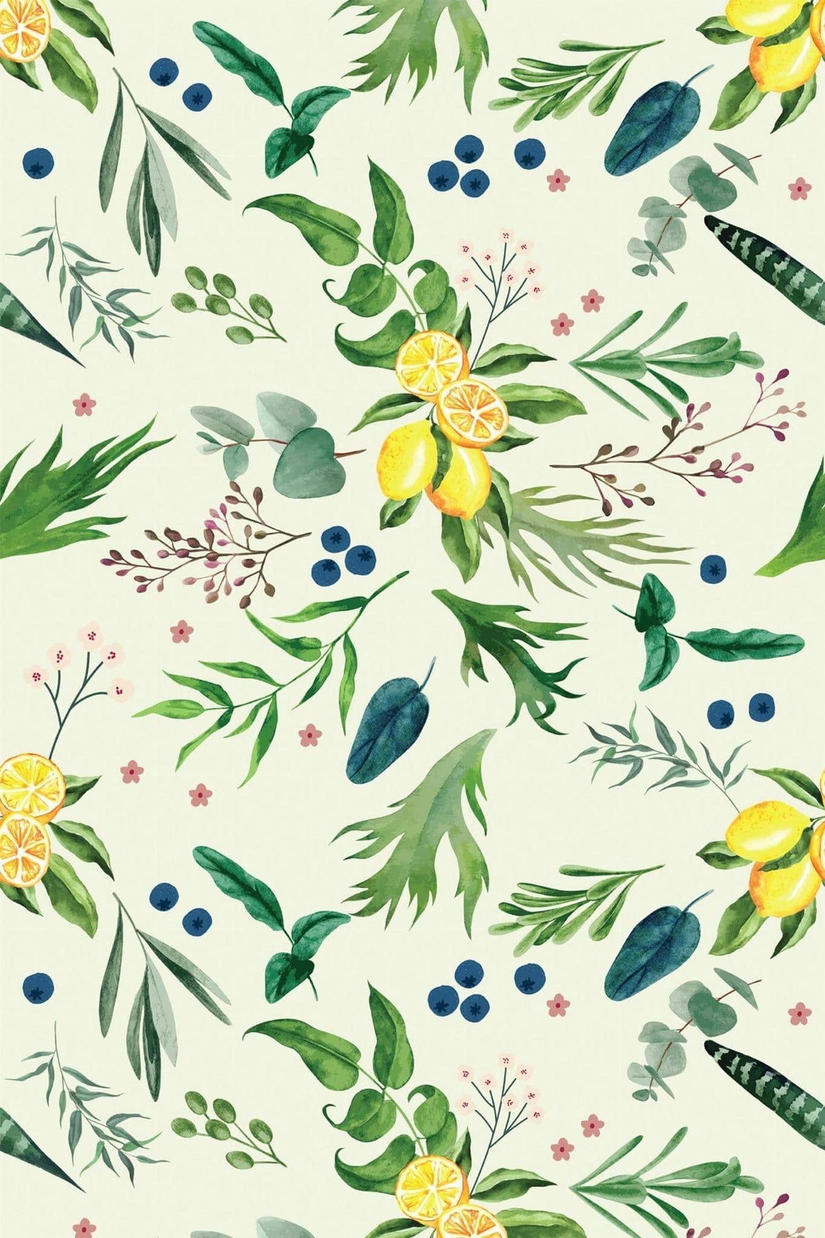 Herbier Fleuri Ivoire, le motif seul
