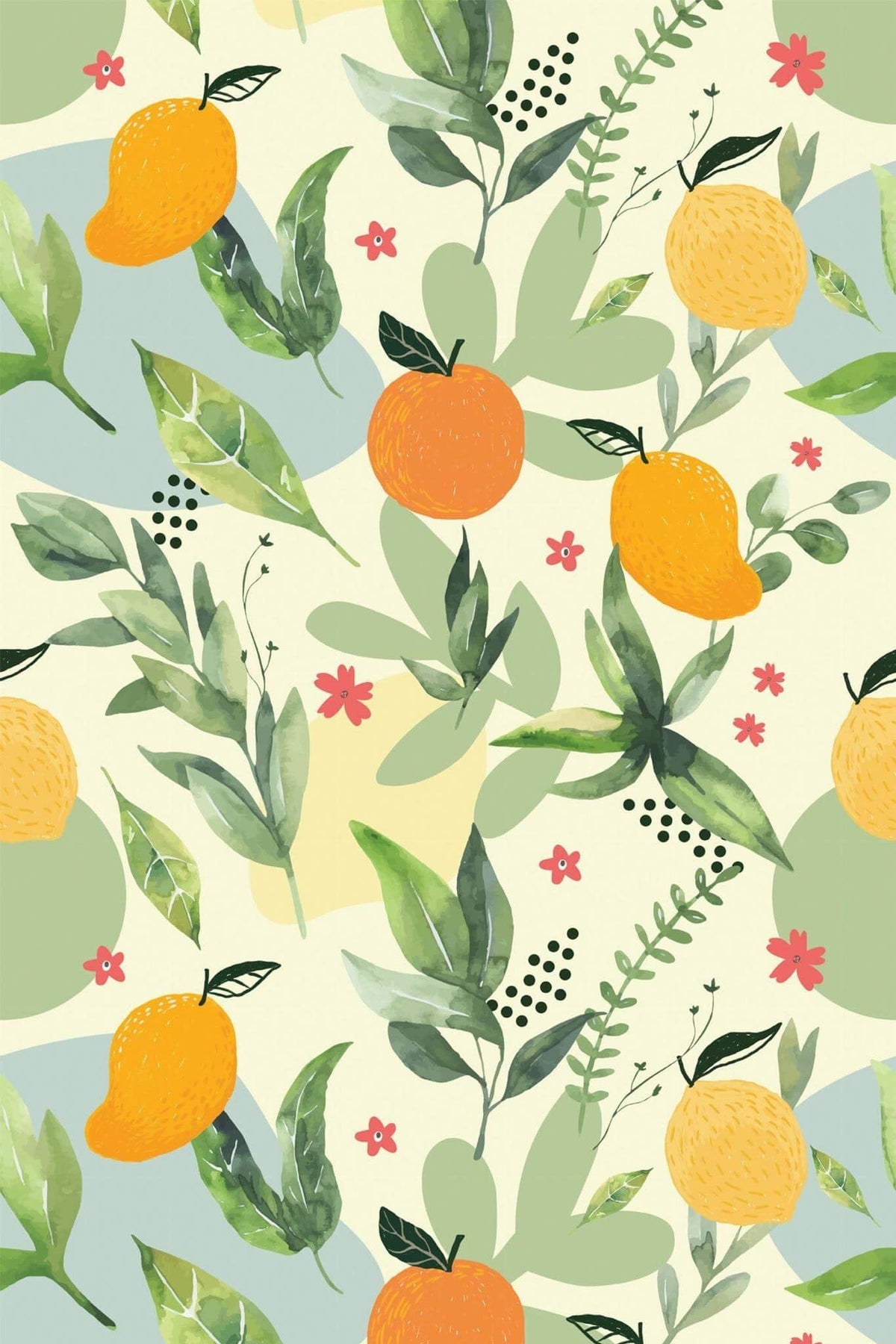 Verger Fleuri Crème, le motif seul