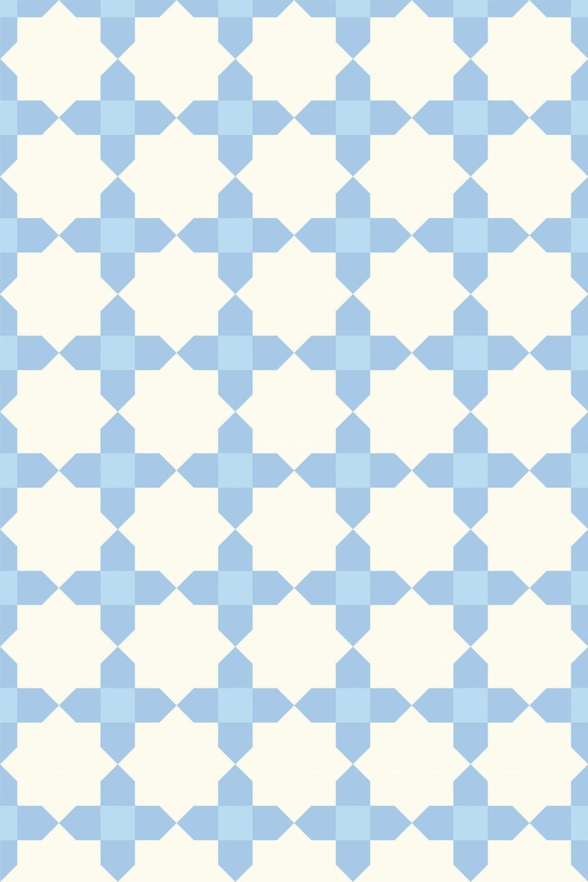 Carreaux Étoilés Bleu Ciel, le motif seul