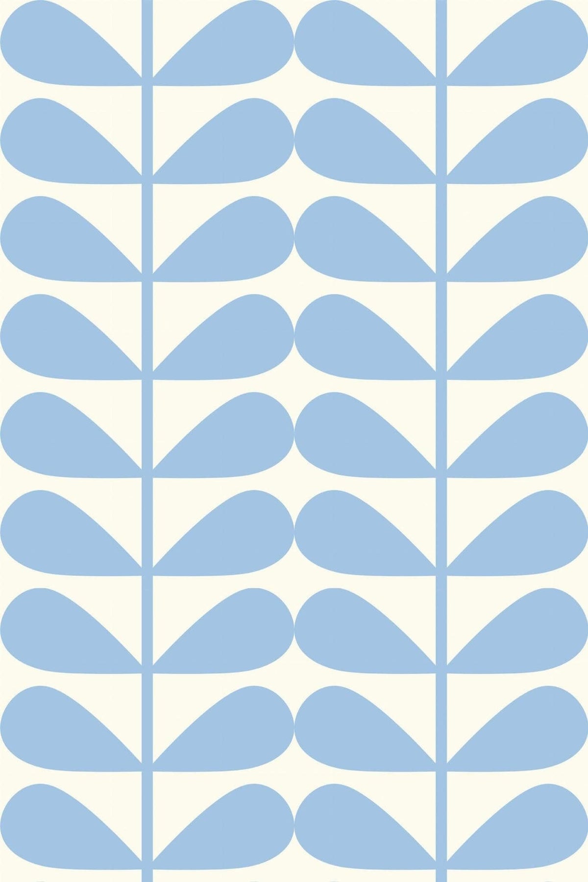 Pétales Bleu Ciel sur Ivoire, le motif seul