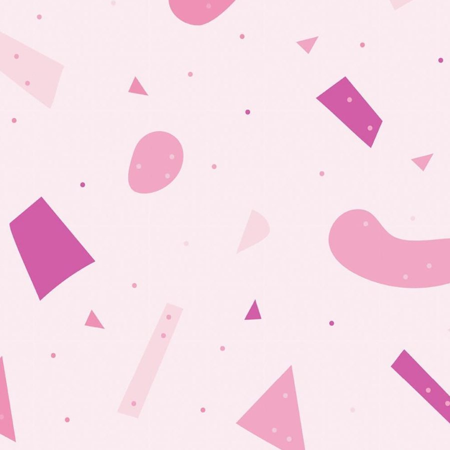 Gros plan de l'impression : un éclat fuchsia aux bords arrondis entouré de points minuscules