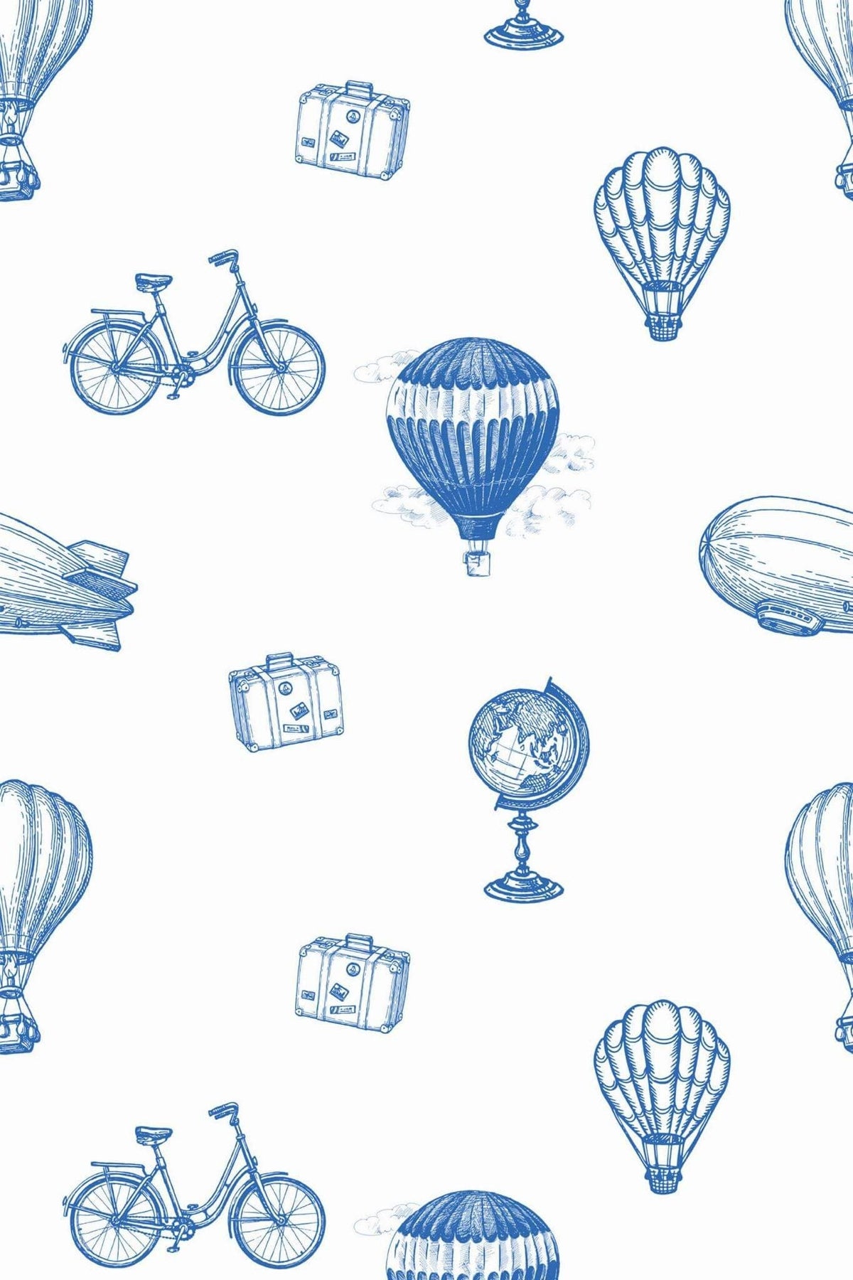 Montgolfières Bleu Marine, le motif seul