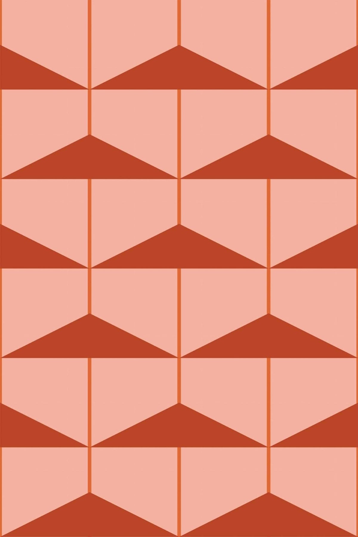 Triangles Étagés Rose Pêche, le motif seul