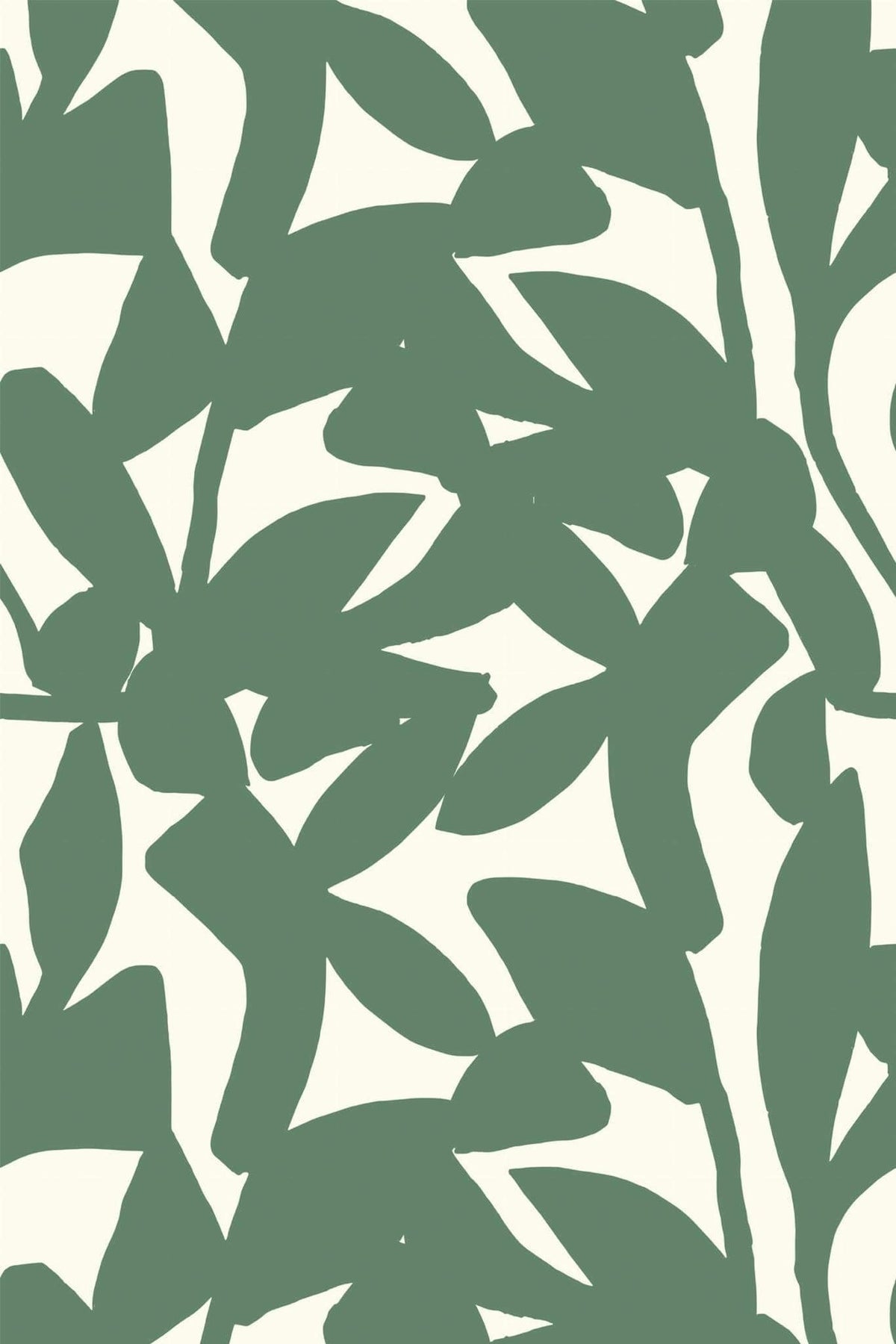 Feuilles Découpées Sauge et Ivoire, le motif seul