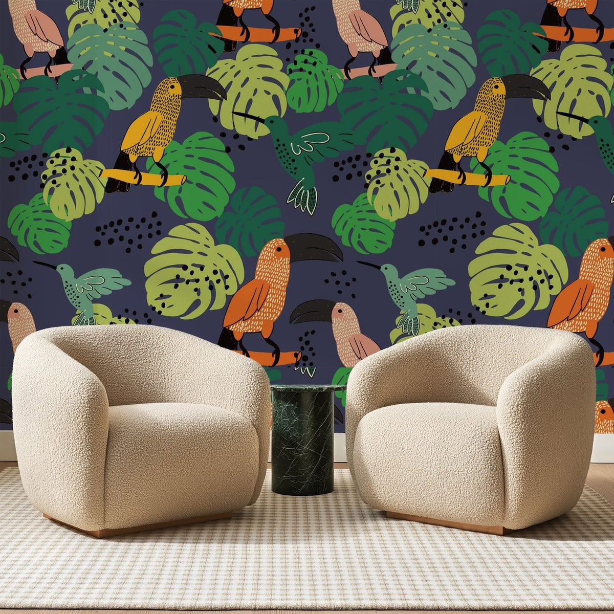 Toucans et Colibris Bleu Nuit, en situation