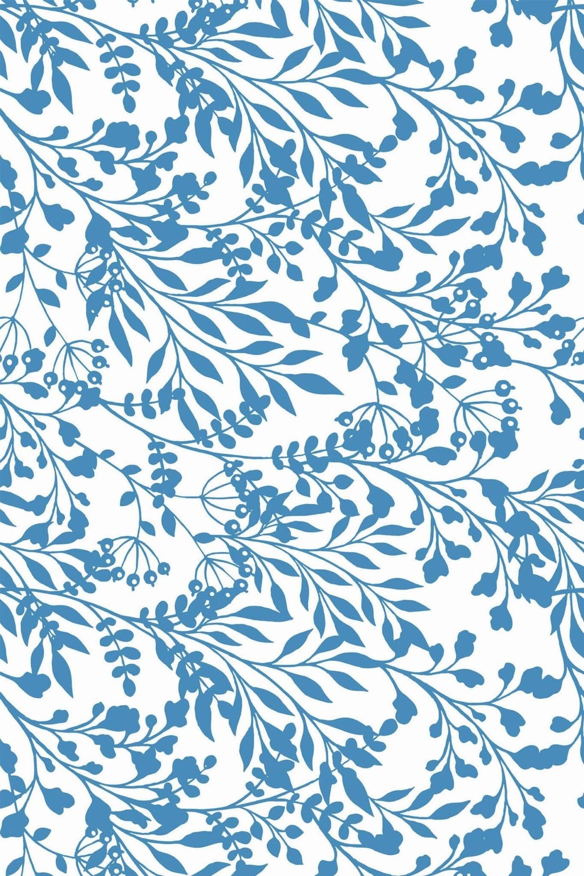 Feuillages Fins Bleu Porcelaine, aperçu aux dimensions saisies
