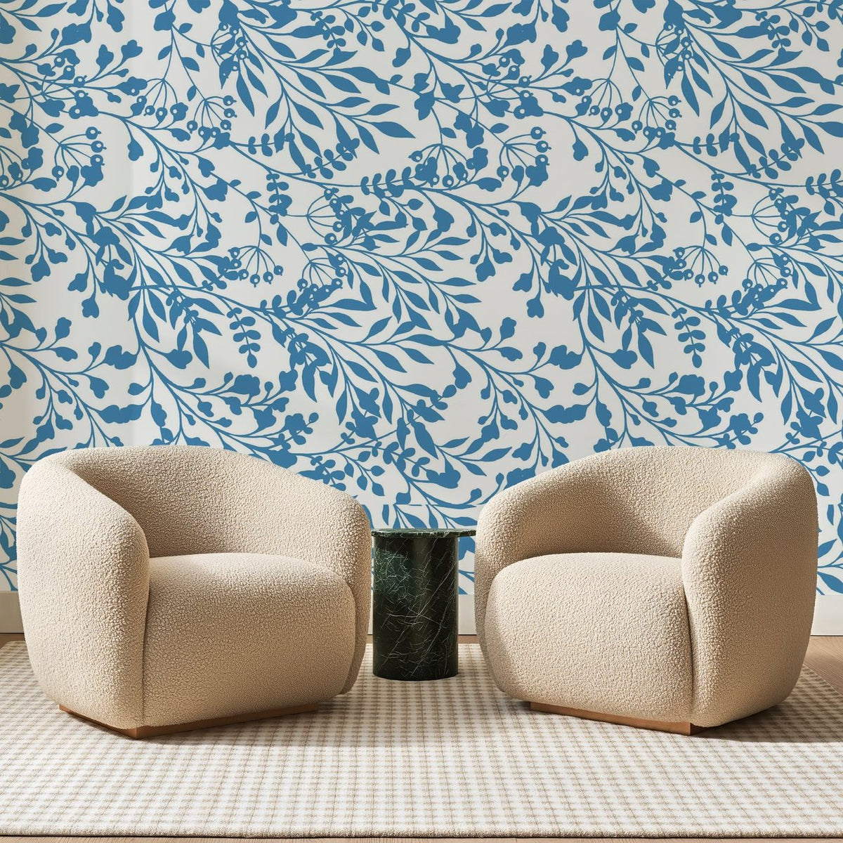 Feuillages Fins Bleu Porcelaine, en situation