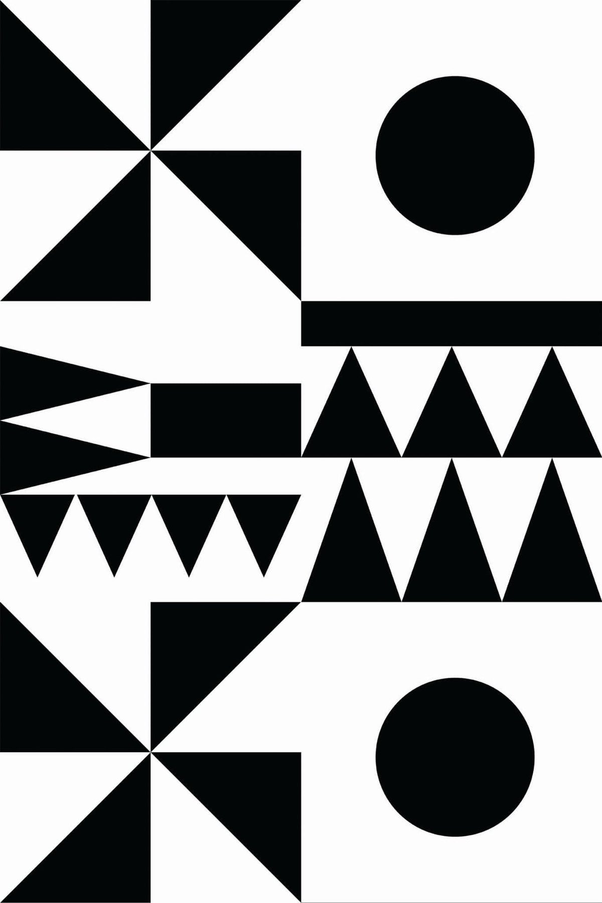 Géométrie Noire sur Blanc, le motif seul