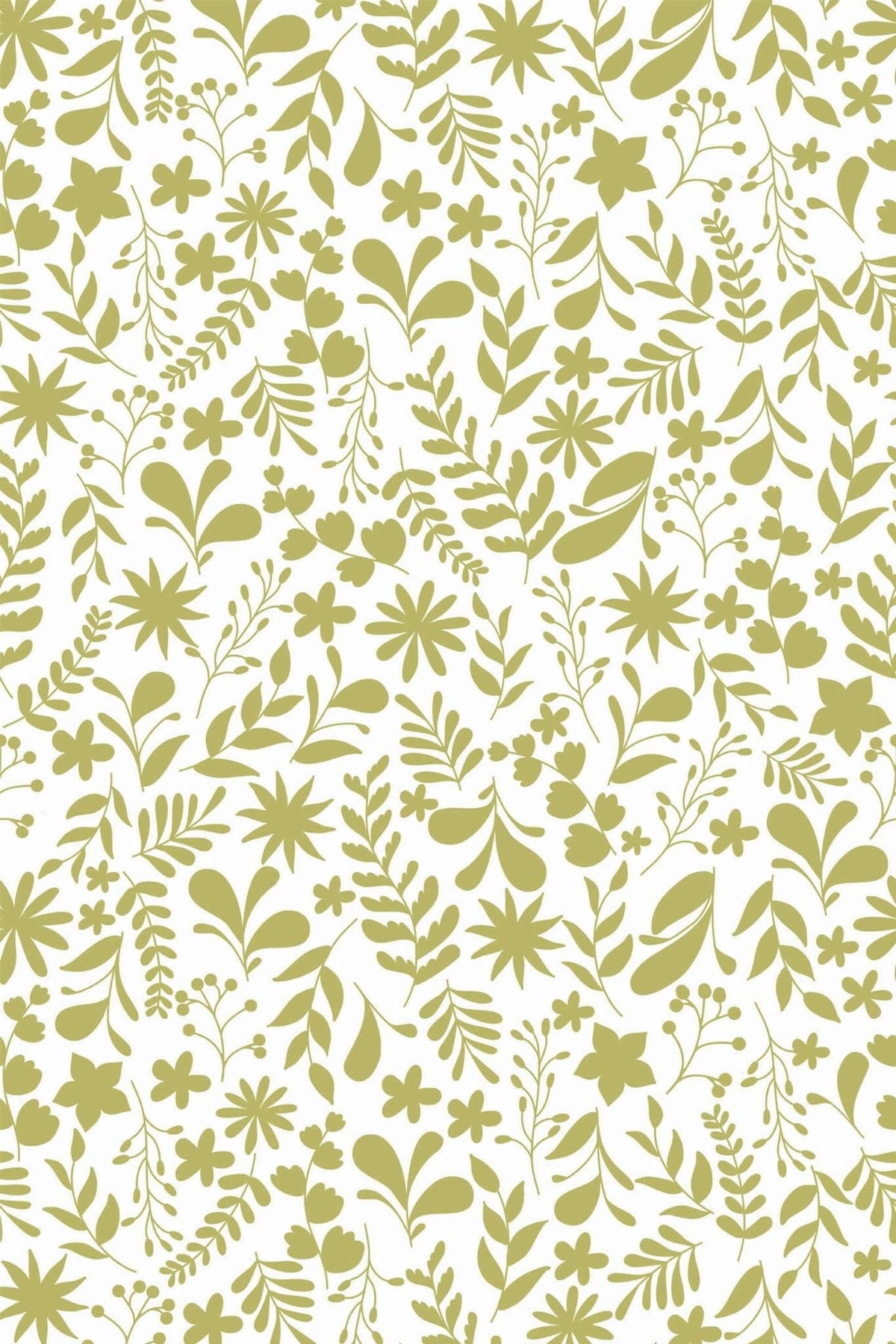 Semis Fleuri Vert Olive, le motif seul