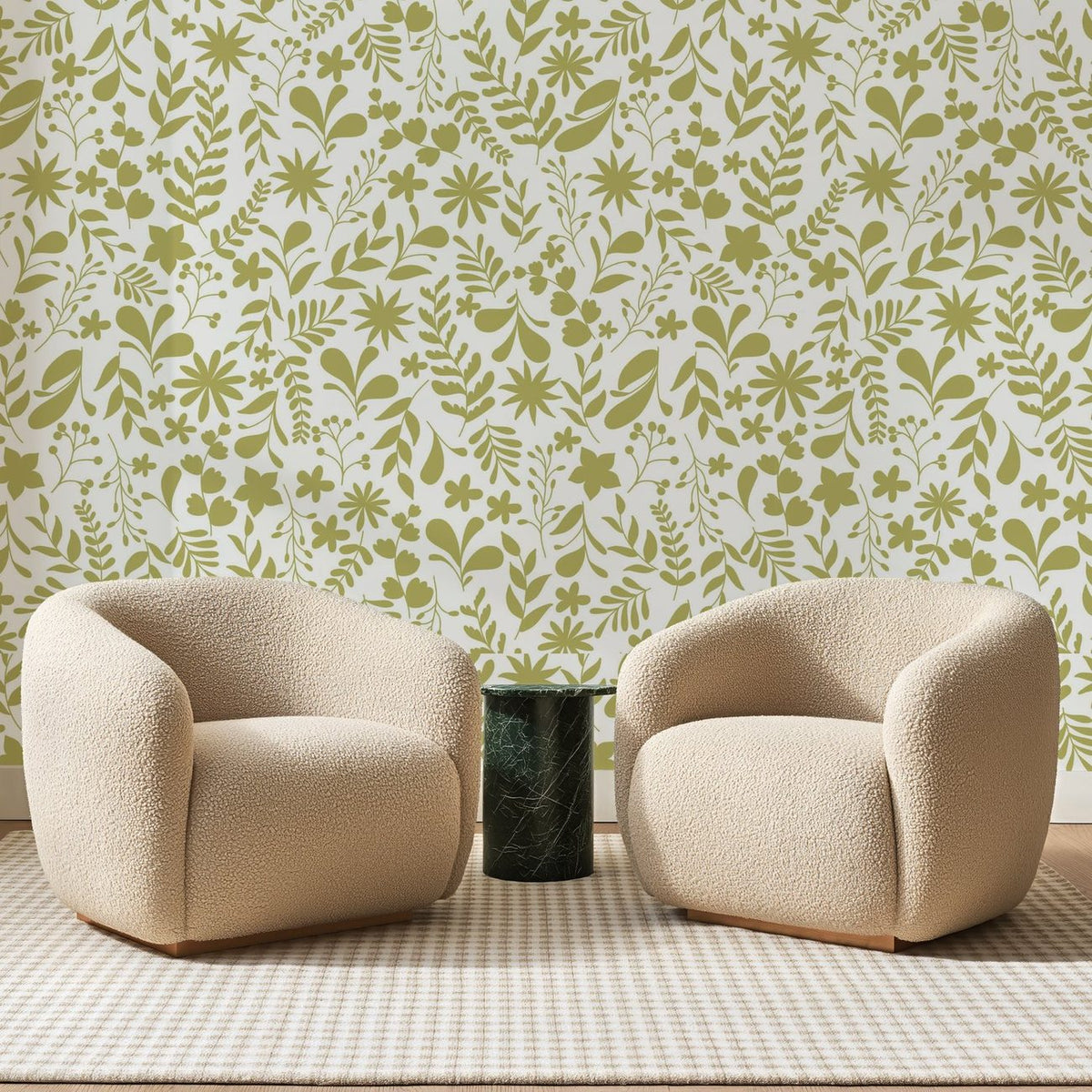 Semis Fleuri Vert Olive, en situation