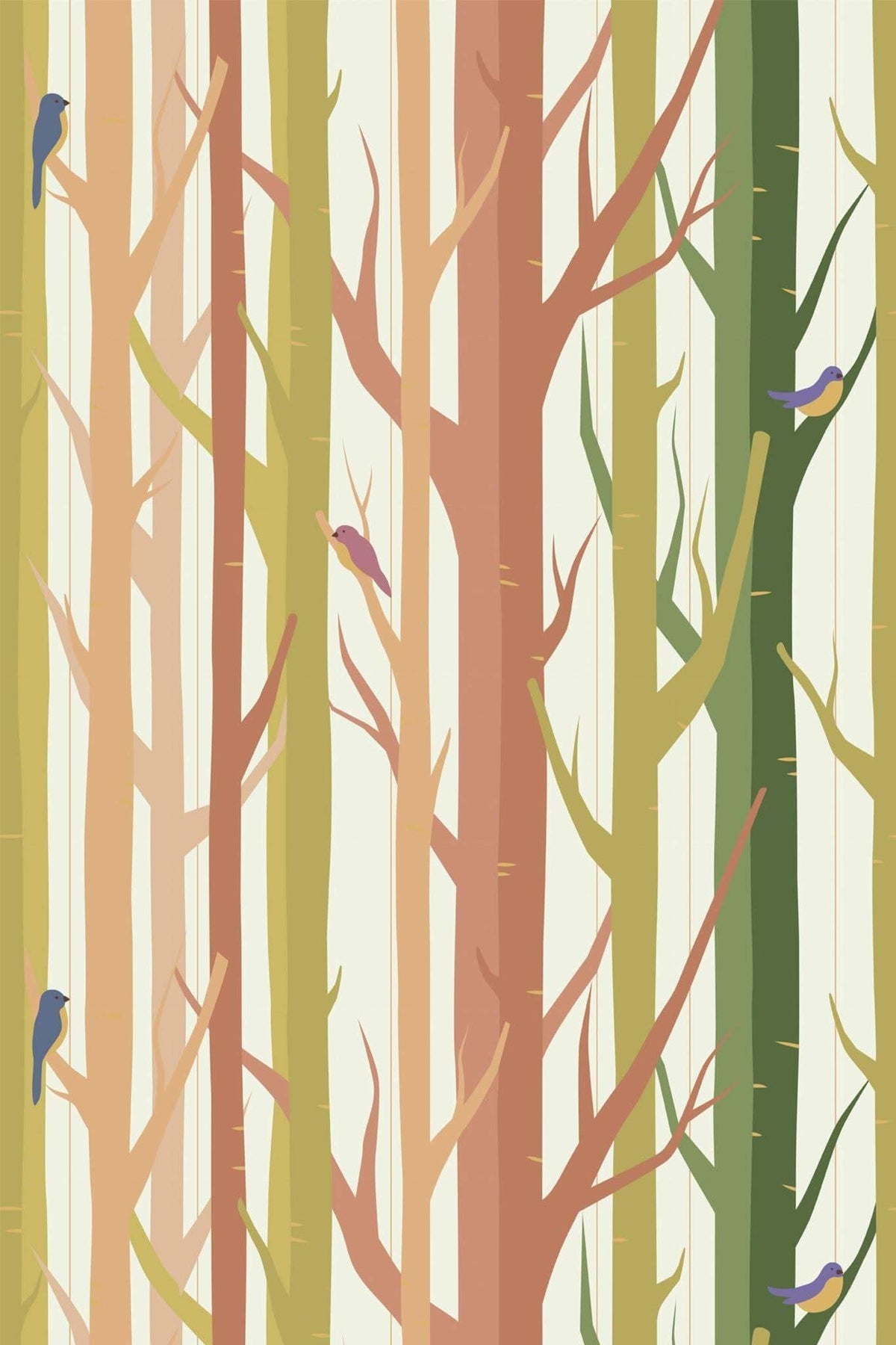 Forêt d'Arbres Nus Terracotta, le motif seul