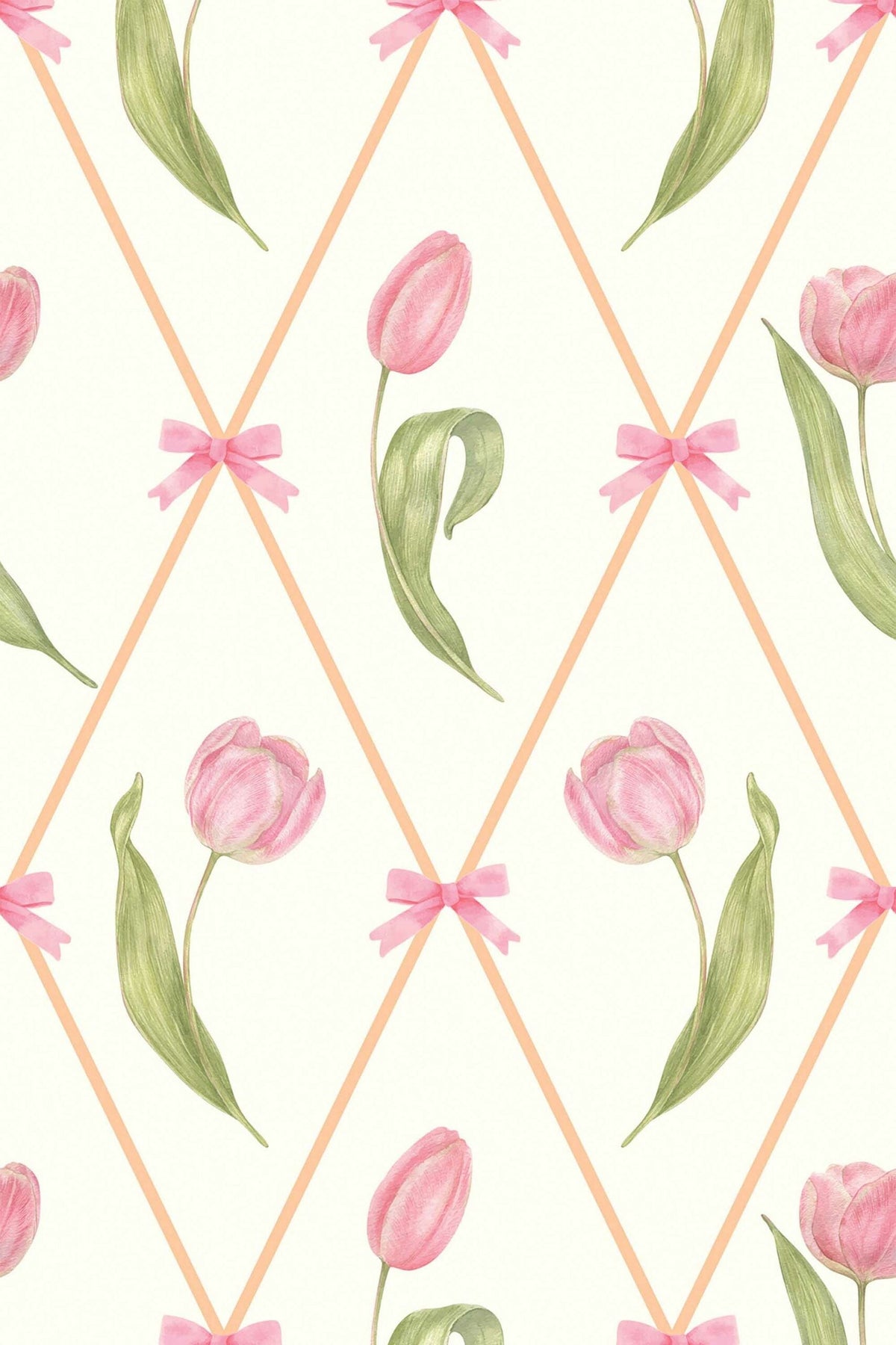 Treillage de Tulipes Ivoire, aperçu aux dimensions saisies