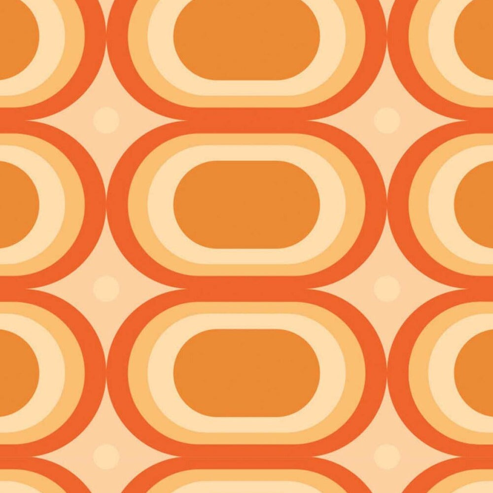 Ovales Emboîtés Orange Vif, le motif seul